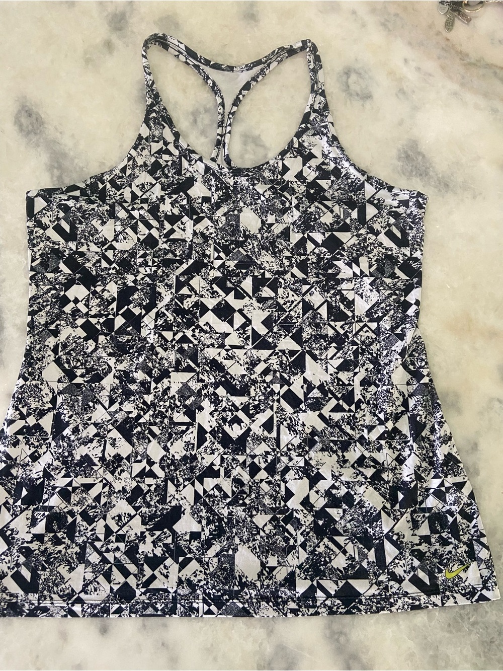 Nike Black & White Geometric Racerback Tank Top